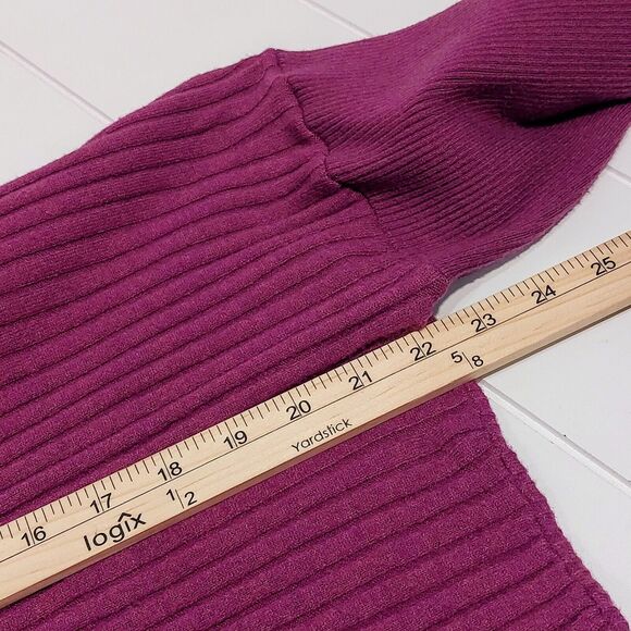 Soft Surroundings Women's Medium Bohème Pullover Sweater Purple V-Neck Ribbed - Picture 7 of 8